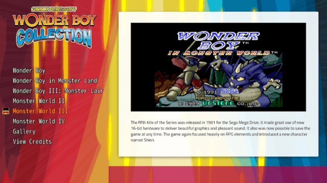 Wonder Boy Anniversary Collection screenshot 2 for Playstation 4
